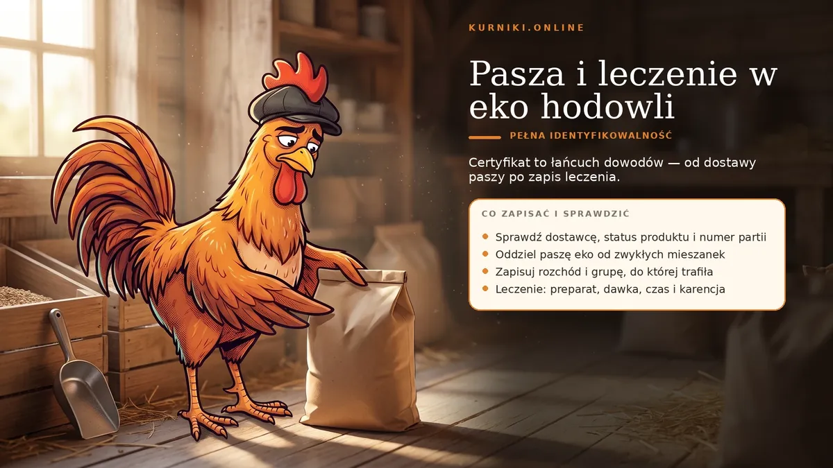 Pasza i leczenie w eko hodowli — co zapisać: dostawca, numer partii, rozchód oraz preparat i karencja