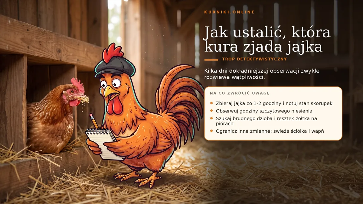 Jak ustalić, która kura zjada jajka: częste zbiory, godziny szczytu niesienia i resztki żółtka na dziobie i piórach