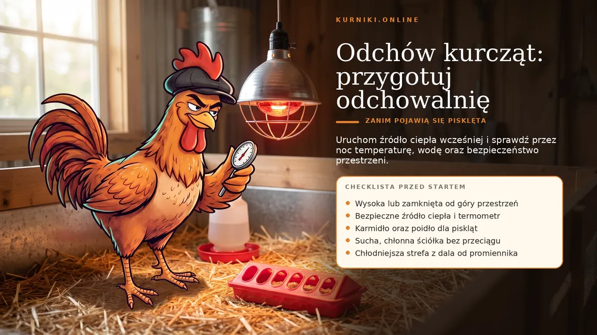 Odchów kurcząt: przygotuj odchowalnię — checklista przed startem, od źródła ciepła po chłodniejszą strefę