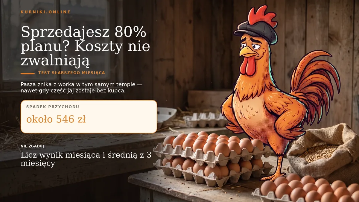 Sprzedajesz 80% planu? Koszty nie zwalniają — spadek przychodu o około 546 zł w słabszym miesiącu