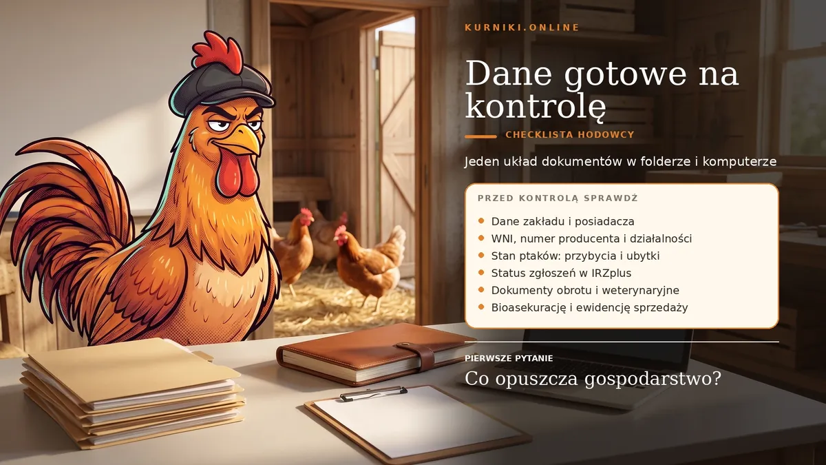 Dane gotowe na kontrolę — checklista hodowcy przy segregatorach: WNI, numer producenta, status zgłoszeń w IRZplus